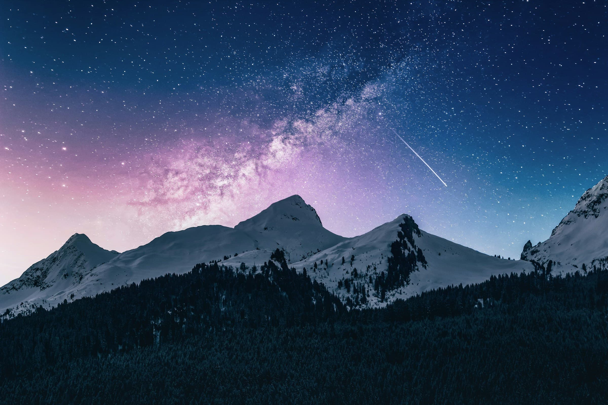 Mountain landscape at dusk